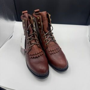 Justin’s Leather Dark Brown Roper Paddock George Strait Boots NWT